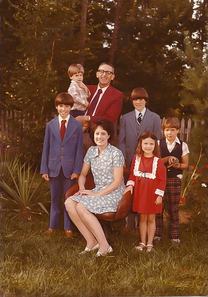 1979, family photo with an Eastern Box turtle keeping everyone happy